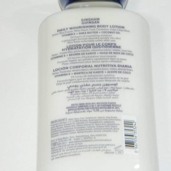 2 for/$25 Bath & Body Works Gingham 24 Hour Nourishing Body Lotion 8fl oz - Picture 3 of 4